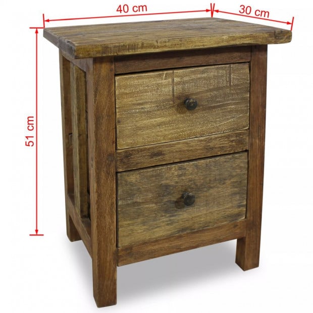 Nightstand Solid Reclaimed Wood 40x30x51 Cm Image 7