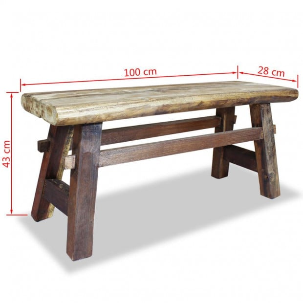 Bench Solid Reclaimed Wood 100x28x43 Cm Image 4