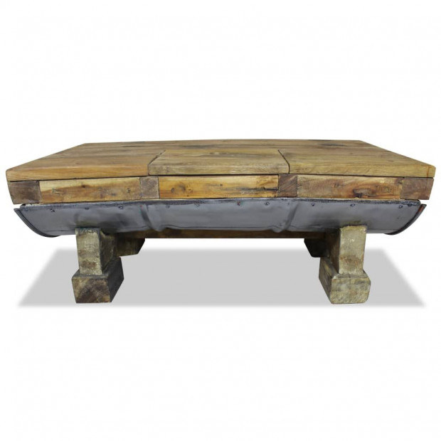 Coffee Table Solid Reclaimed Wood 90x50x35 Cm Image 2