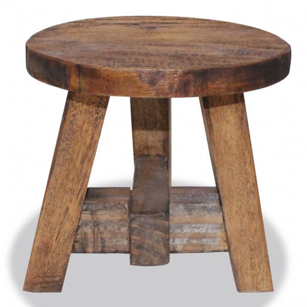 Stool Solid Reclaimed Wood 20x20x23 Cm Image 2