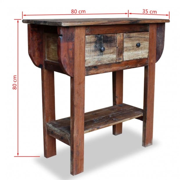 Console Table Solid Reclaimed Wood 80x35x80 Cm Image 5