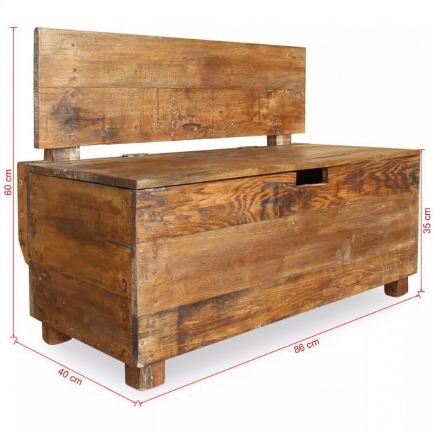 Bench Solid Reclaimed Wood 86x40x60 Cm Image 11
