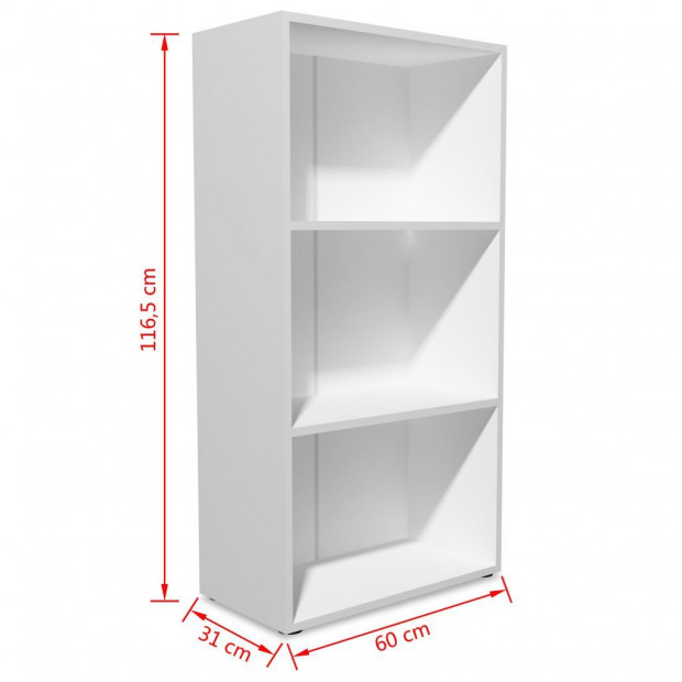 Bookshelf Chipboard 60x31x116.5 Cm White Image 5