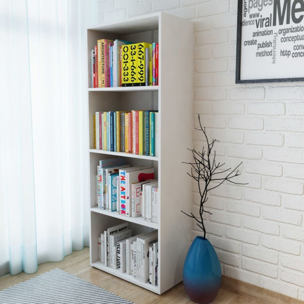 Bookshelf Chipboard 60x31x155 Cm White Image 2
