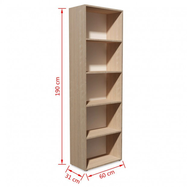 Bookshelf Chipboard 60x31x190 Cm Oak Image 5