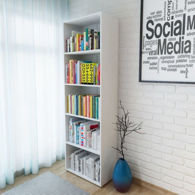 Bookshelf Chipboard 60x31x190 Cm White Image 2