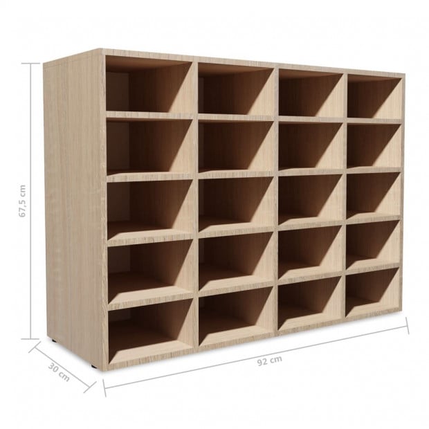 Shoe Rack Chipboard 92x30x67.5 Cm Oak Image 5