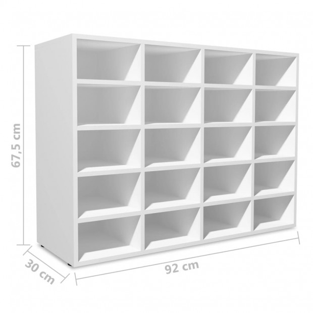Shoe Rack Chipboard 92x30x67.5 Cm White Image 5
