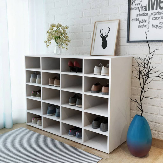Shoe Rack Chipboard 92x30x67.5 Cm White Image 2