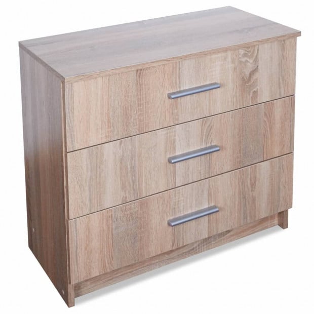 Chest Of Drawers Chipboard 71x35x69 Cm Oak