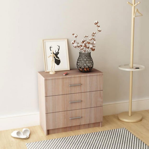 Chest Of Drawers Chipboard 71x35x69 Cm Oak Image 2