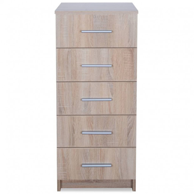 Tall Chest Of Drawers Chipboard 41x35x106 Cm Oak Image 4