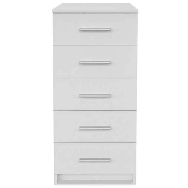 Tall Chest Of Drawers Chipboard 41x35x106 Cm White Image 4