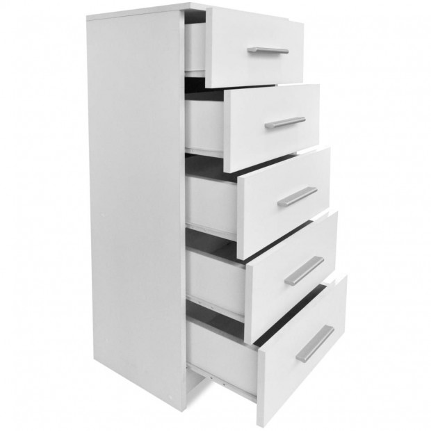 Tall Chest Of Drawers Chipboard 41x35x106 Cm White Image 5