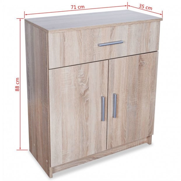 Sideboard Chipboard 71x35x88 Cm Oak Image 6
