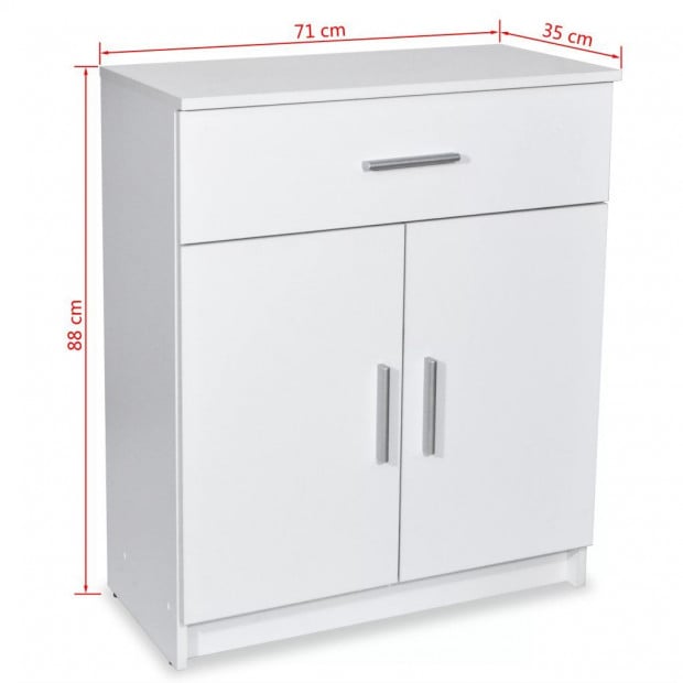 Sideboard Chipboard 71x35x88 Cm White Image 6