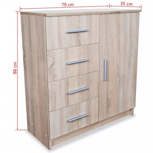 Sideboard Chipboard 79x35x88 Cm Oak Image 6