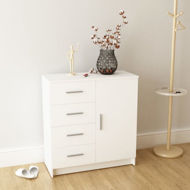 Sideboard Chipboard 79x35x88 Cm White Image 2
