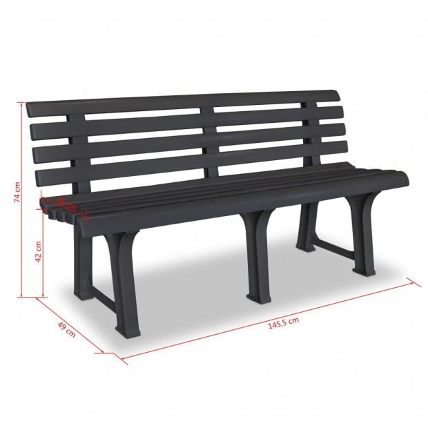 Garden Bench 145,5 Cm Plastic Anthracite Image 6