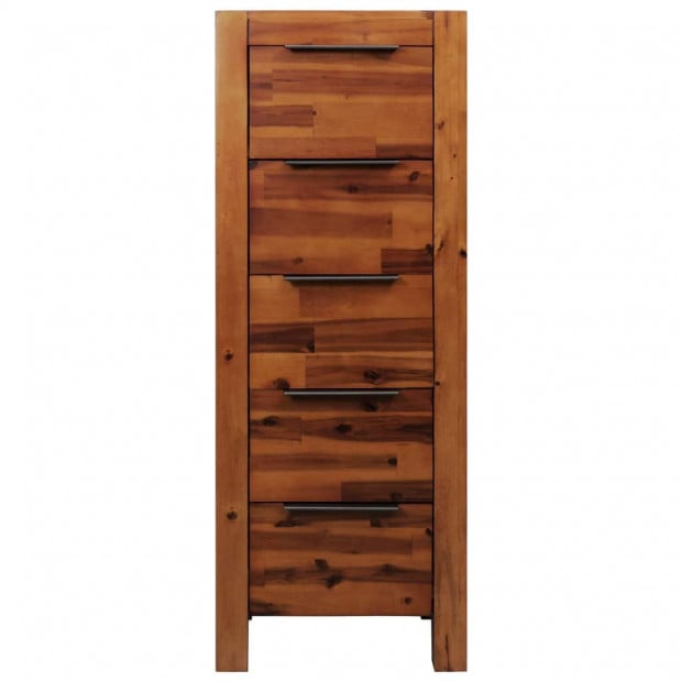 Chest Of Drawers Solid Acacia Wood 45x32x115 Cm Image 3