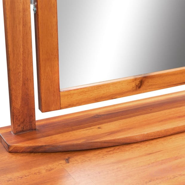 Dressing Table With Stool And Mirror Solid Acacia Wood Image 5