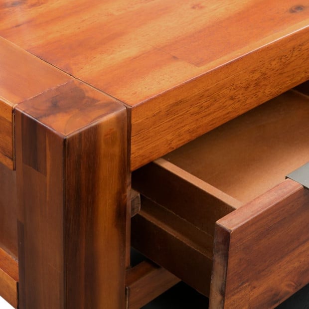 Dressing Table With Stool And Mirror Solid Acacia Wood Image 6