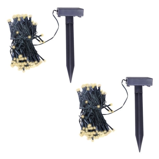 Led Solar String Lights 2 Pcs Warm White Image 2