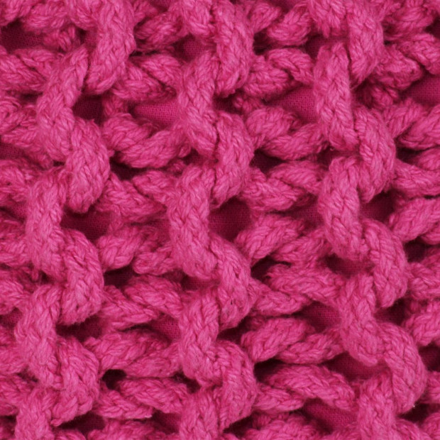 Hand-knitted Pouffe Cotton 50x35 Cm Pink Image 2