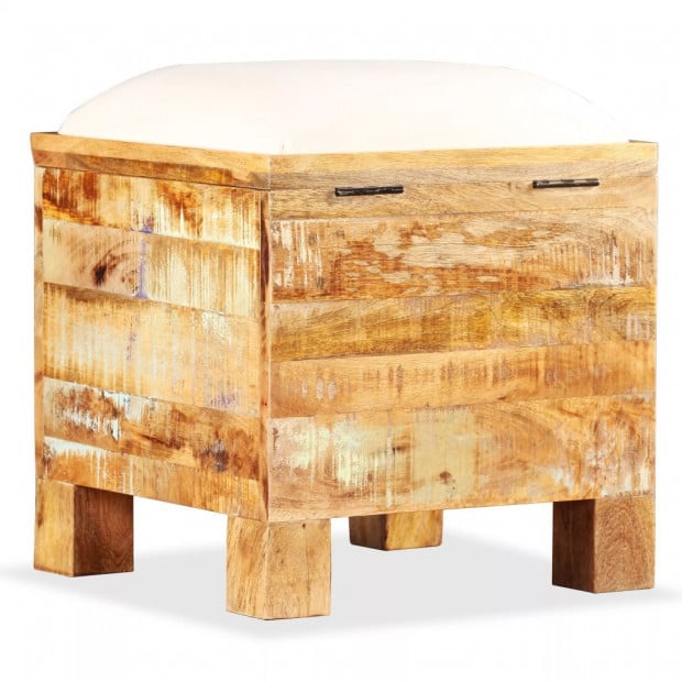 Storage Bench Solid Reclaimed Wood 40x40x45 Cm Image 9