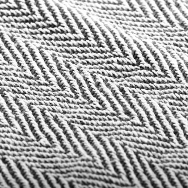 Throw Cotton Herringbone 125x150cm Navy Blue Image 3