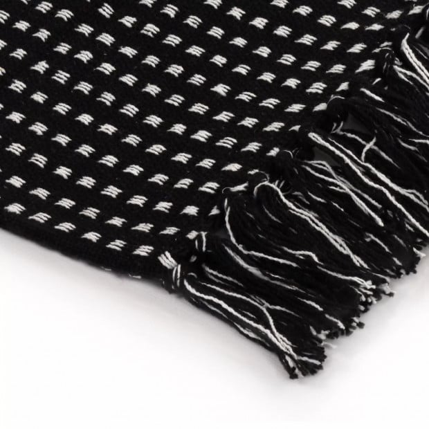 Throw Cotton Squares 125x150cm Black Image 6