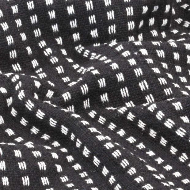 Throw Cotton Squares 160x210cm Black Image 2
