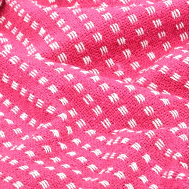 Throw Cotton Squares 220x250cm Pink Image 2