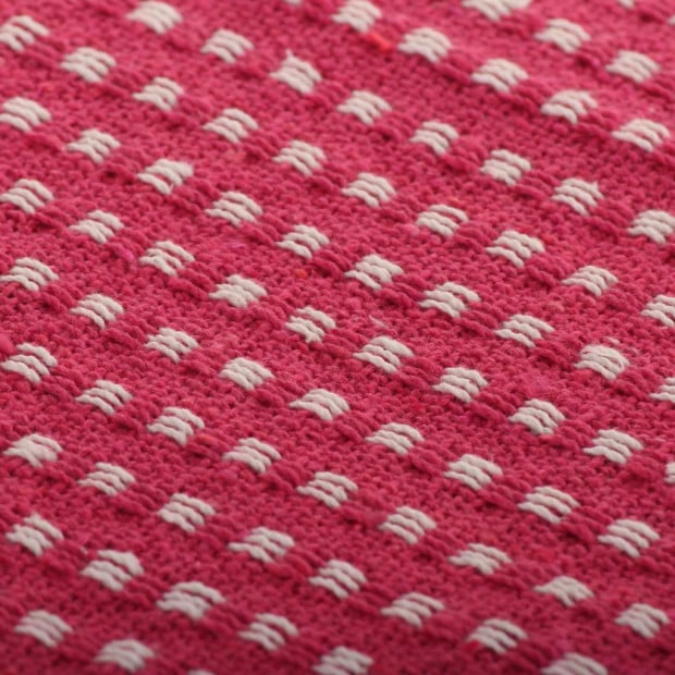 Throw Cotton Squares 220x250cm Pink Image 3