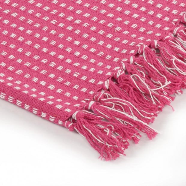 Throw Cotton Squares 220x250cm Pink Image 6