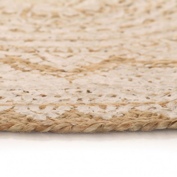 Area Rug Braided Jute Printed 120 Cm Round Image 3