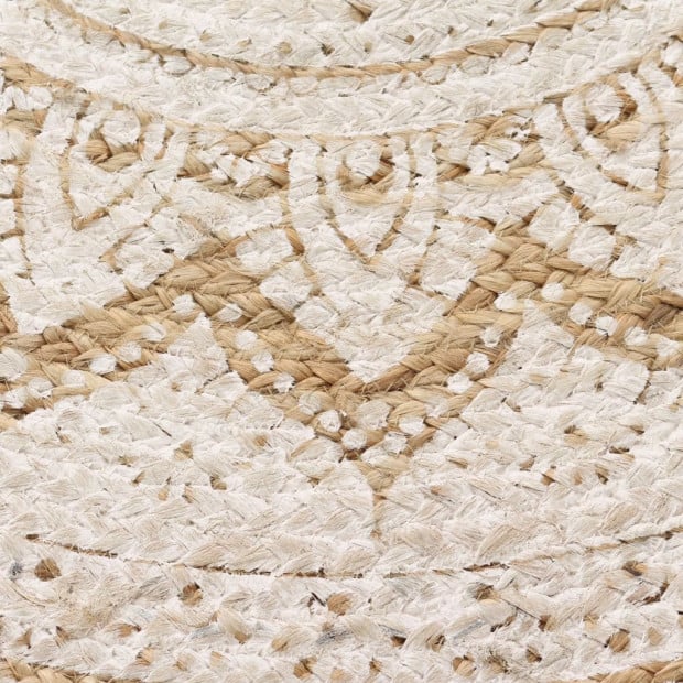 Area Rug Braided Jute Printed 120 Cm Round Image 4