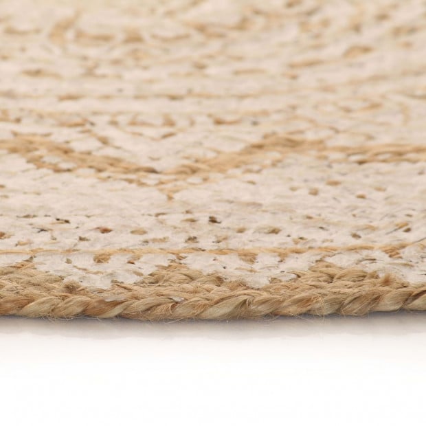 Area Rug Braided Jute Printed 150 Cm Round Image 3