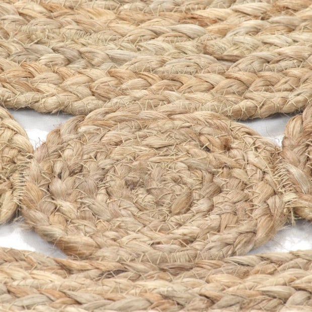Area Rug Braided Design Jute 150 Cm Round Image 5