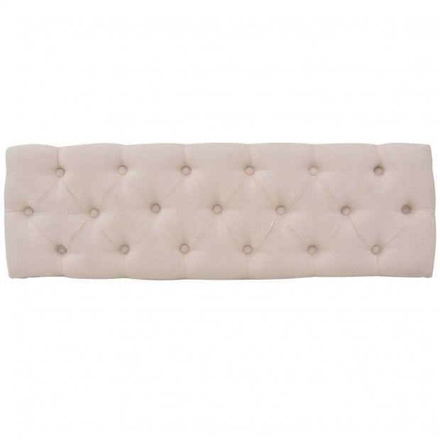 Bench Linen Solid Wood 110x38x48 Cm Cream White Image 4