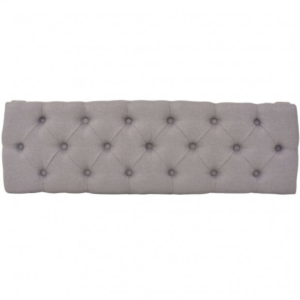 Bench Linen Solid Wood 110x38x48 Cm Light Grey Image 4