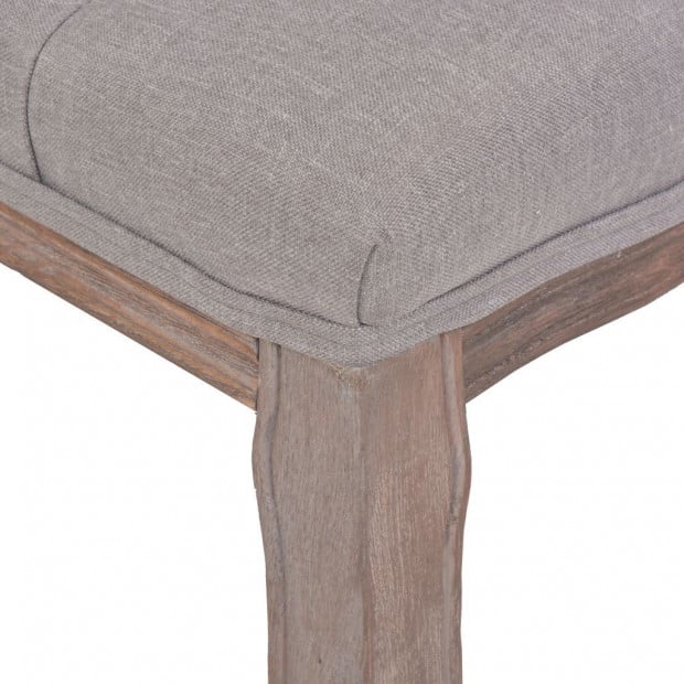 Bench Linen Solid Wood 110x38x48 Cm Light Grey Image 5