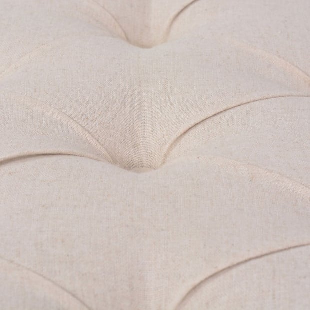 Bench Linen Solid Wood 150x40x48 Cm Cream White Image 2