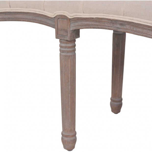 Bench Linen Solid Wood 150x40x48 Cm Cream White Image 6