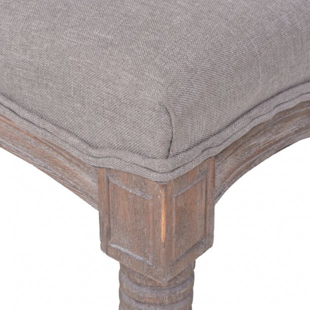 Bench Linen Solid Wood 150x40x48 Cm Light Grey Image 5