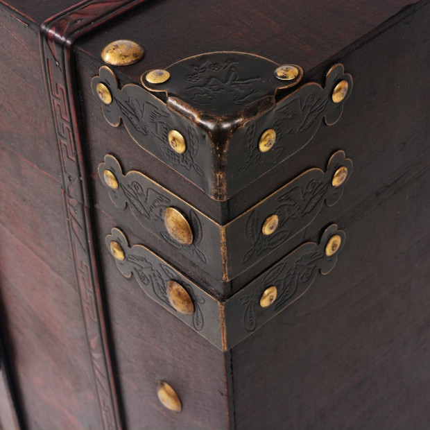Vintage Treasure Chest Wood 66x38x40 Cm Image 3