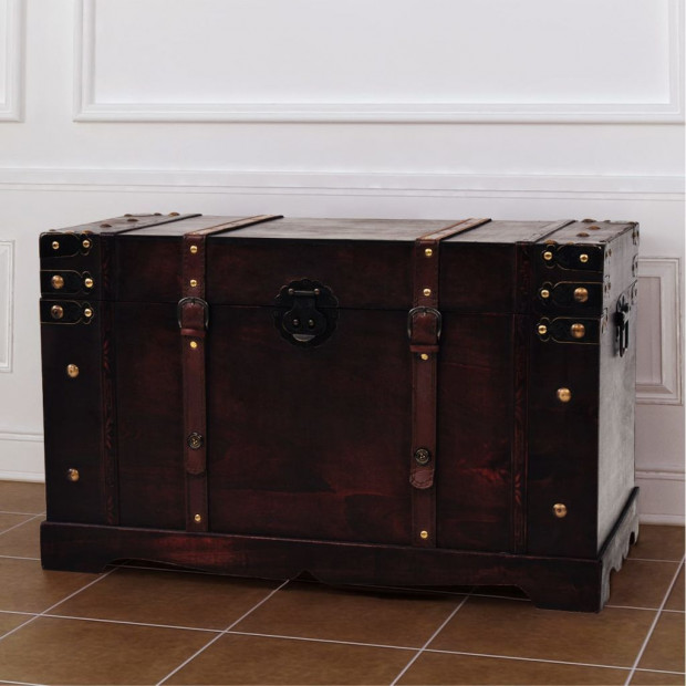 Vintage Treasure Chest Wood 66x38x40 Cm Image 5