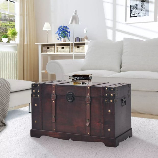 Vintage Treasure Chest Wood 66x38x40 Cm Image 2