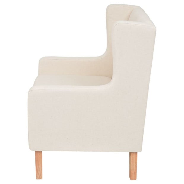 Armchair Cream White Fabric Image 4