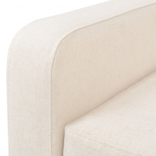 2-seater Sofa Fabric Upholstery Cream White Image 6